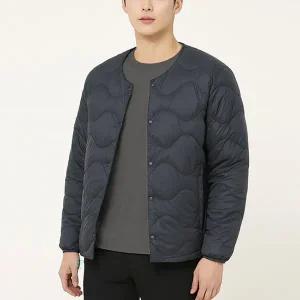 [디바옴므]투웨이 덕다운 항아리퀄팅 경량 패딩 자켓 점퍼 라운드 브이넥 오리털