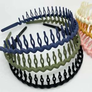 남녀공용 6컬러 홈 잔머리 고정 빗살 웨이브 머리띠