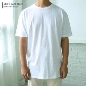 [하프클럽/맨즈북]후드티 안에 입는 이너용 반팔티 옆트임 오버핏 국산 면 100%