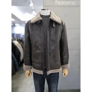 [바쏘옴므]바쏘옴므 세이브존03 바쏘옴므 남자 다크브라운 양가죽 배색 무스탕 점퍼 WSAGZ4UA46A (42080157