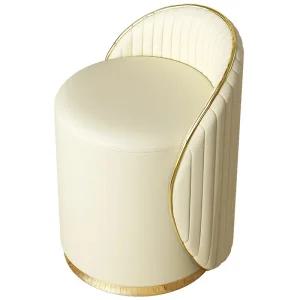 스툴 드레스룸 화장대 의자 공주 예쁜 인테리어 양털 화장대의자 체어 가구 패브릭 엔틱