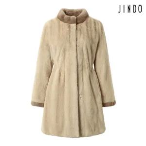 진도 오리지널 컬러콤비 밍크 하프코트 (JFHR01)