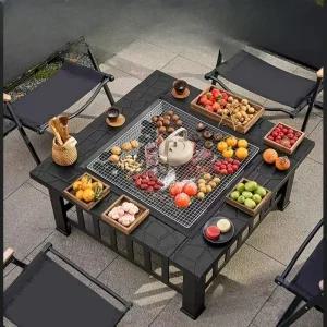 테이블 바베큐 그릴 화목난로 캠핑용 숯불 야외 불판식탁