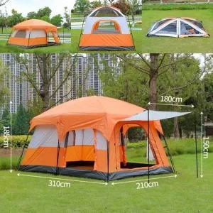 [콩심팥심]패밀리캠핑 거실형 텐트 대형 사계절 리빙쉘 오렌지