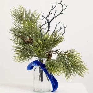 크리스마스 장식 화병 투톤 소나무가지 set 38cm (DIY) 소품 테이블 탁상용 오