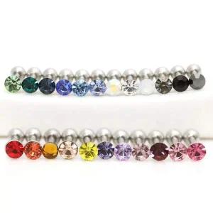 [콩심팥심]3mm 큐빅 컬러 써지컬 스틸 피어싱 레이어드피어싱 베이직피어싱