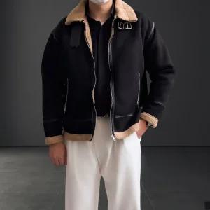 2타입 벨크로 카라넥 오버핏 스웨이드 무스탕 자켓 2컬러 데일리룩 2