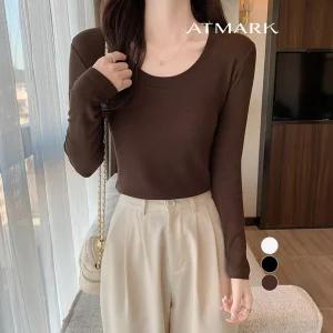 ATMARK 슬림베이직U넥티셔츠_AA56TS002G