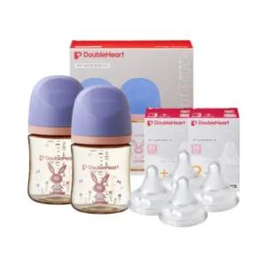 더블하트 신생아 젖병 2개 160ml 젖꼭지 M 4개 토끼