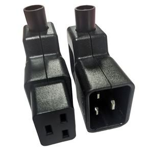검정색 팔꿈치 IEC320 C19 C20 전원 코드 배선 플러그 IEC 커넥터 콘센트 조립 PDU UPS Rewirable AC 소켓