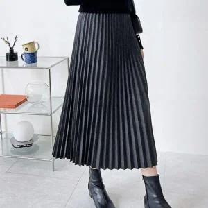 [하프클럽/]여성 여자 롱 스커트 주름 데일리 러블리 캐주얼 밴딩 가을 겨울