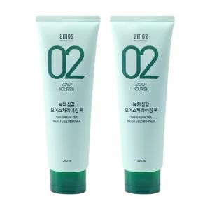 아모스 녹차실감 모이스처라이징 팩 250ml 2개