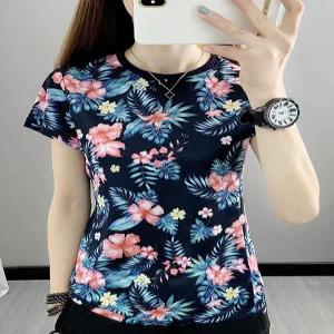 스포츠 등산베이스 러닝 얇 통기성 소매 여름 빠른 야외 건조 짧 탄성 인쇄 등산장비 티셔츠 탑