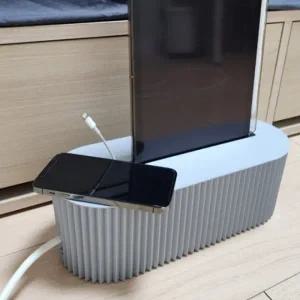 타원형 콘센트 멀티탭 정리함 그레이