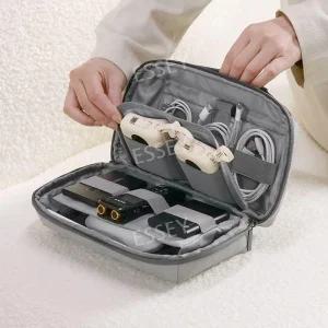 케이블 파우치 전자기기 USB 제품 휴대용 메모리 방수 액세서리 여행 정리함 그레이