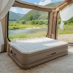 로티캠프 캠핑 자충 에어 매트 침대 휴대 46cm 퀸 탄