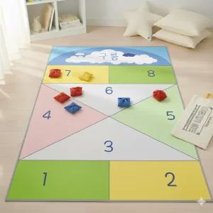 국산 민속 사방치기 매트 (오재미2+가방) 세트 땅따먹기 오재미 전통 놀이 어린이 KC인증