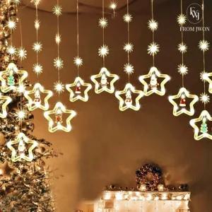 크리스마스 조명 장식 LED 줄 전구 눈꽃 별 무드등 리모컨 천장 가랜드 유치원 어린이집