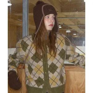 CGP 우먼 아가일 패턴 니트 가디건_라임 옐로우 CBEWWKC042LY 381542