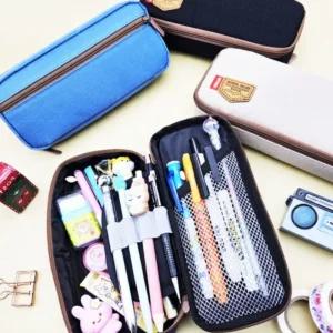 대용량 봉제 필통 중학생 고등 펜 파우치사이드포켓 스텐다드 베이직 달란트문구 내용물 분할 색상의 학원