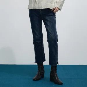 [보니스팍스] 속기모 일자핏 데님 팬츠-BC48DP060