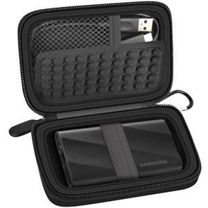 삼성 T9/ T7/ T7 쉴드 휴대용 SSD 1TB 2TB 4TB 외장 하드 드라이브, 솔리드 스테이트 드라이브 및 USB 케이블용 스토리지 여행용 홀더 정리함(박스 전용)-블랙과 호환되는 케이스