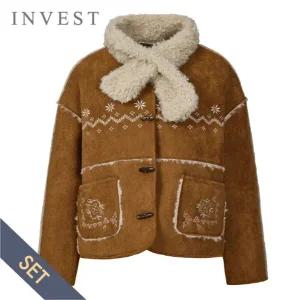 [인베스트] 자수포인트무스탕코트머플러세트_INI5W1CT1571