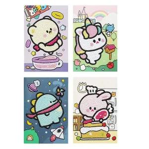 [콩심팥심]쪼꼬미친구들 카드 보석십자수 4종 꾸미기 놀이 공예