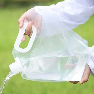 [콩심팥심]휴대용 비닐 워터백 5L 간편 손잡이 캠핑 물가방 접이식물통