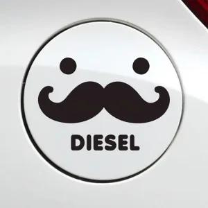수염 디젤 자동차 주유구스티커 블랙 차스티커