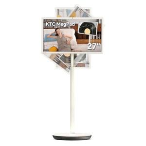 KTC 27인치 MegPad 1080p 휴대용 TV 터치스크린 모니터, EDLA 인증 안드로이드 14 8G RAM +128G 스토리지 옥타코어 CPU 퀄컴 리모컨 9500mAh
