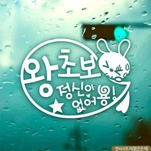 자동차스티커 말풍선 왕초보토끼 초보운전 반사 안전운전