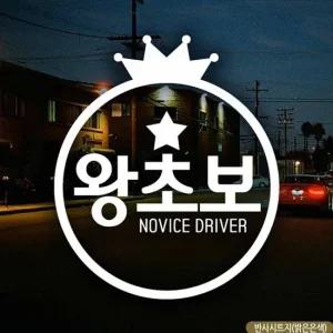 자동차스티커 왕관 왕초보 초보운전 반사시트지 차량용스티커주문제작
