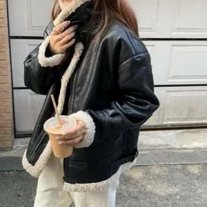 여자 양털 무스탕 데일리 라이더 오버핏 여성 무스탕 자켓 겨울 아우터 패딩 코트 가을 방한 보온 점퍼