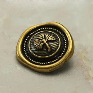 고품질 엔틱 블랙17mm 옷수선 나뭇잎도안 양복 고급 금단추 전사지 (WFB77A5)