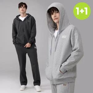 에버라스트 남자 기모 트레이닝복 세트 후드집업+일자팬츠