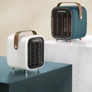 KC인증 저소음 캠핑 사무실용 미니 온풍기 최신형 가정용 장식 무드등 전기 난풍기