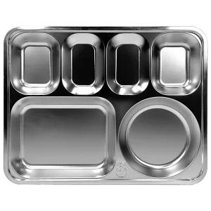 퀸센스 급식용 4찬 스텐 식판/접시/유아/아기/다이어트/어린이집/어린이/성인/급식판/배식판/1인용/어른