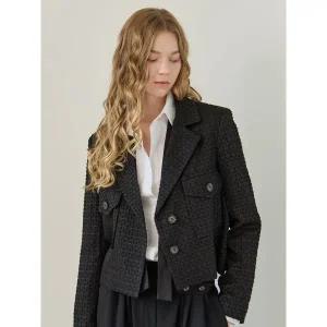 [마쟈]메탈얀 믹스 자카드 크롭 자켓_P405774336