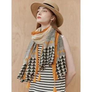 [마쟈]멀티 패턴 태슬 빅사이즈 숄 스카프_P396345153