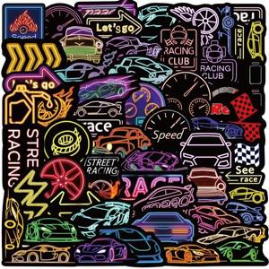 자전거 후미등50Pcs 네온 불빛 Jdm 스티커 레이싱 카 JDM DIY Scrapbooking 전화 수하물 스케이트 보드 방