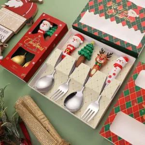 크리스마스 수저포크 세트 (2P,4P) 유치원크리스마스선물 어린이집단체선물