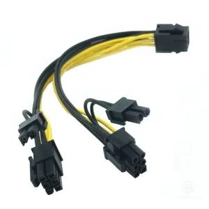 컴퓨터 그래픽카드 6핀 to 8핀 보조케이블 Y자 분배 전원선 VGA 파워 커넥터 Y형 변환 연장 듀얼 젠더 어댑