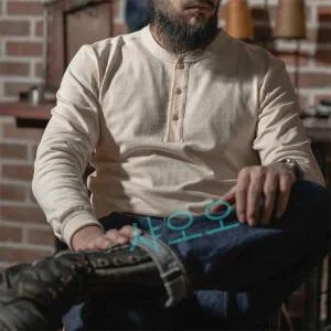 브론슨 BRONSON 헤비웨이트 긴팔 헨리넥 티셔츠 아메리칸 워크웨어 6색