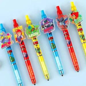 브롤스타즈 아크릴 젤펜-24EA/판매 어린이집 유치원 초등학교 입학 단란트 터치 젤리 잉크 켈리 라피 아트