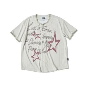 TRAVEL 스텔라 유니폼 베이스볼 반팔 셔츠 아이보리