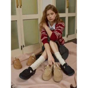 마크모크 Luvper 럽퍼 소가죽 하트 포인트 방한 털 로퍼_3color 8114617