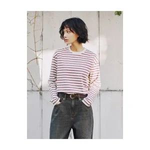 (MD PICK) 탑텐 TOPTEN 여성) 쿨에어코튼 스트라이프 긴팔티_MSF5TS2913 MSF5TS2913 85756