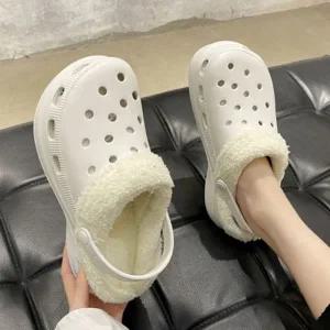 플랫폼 여자 털 슬리퍼 샌들 여자 기모 슬리퍼 방한 겨울