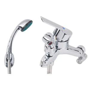 샤워겸용수전 투홀 벽붙이 샤워장 세면기부속품